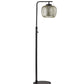 Retro Floor Lamp Brushed Steel Metal with Clear Dotty Glass Shade | Floor Lamps | Modishstore - 4