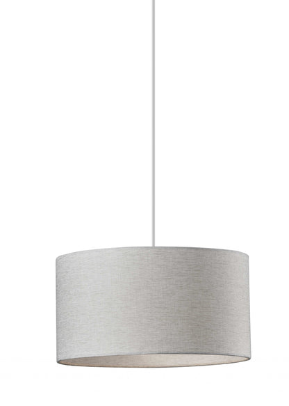 White Fabric Sleek Drum Pendant Lamp | Pendant Lamps | Modishstore - 2