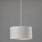 White Fabric Sleek Drum Pendant Lamp | Pendant Lamps | Modishstore