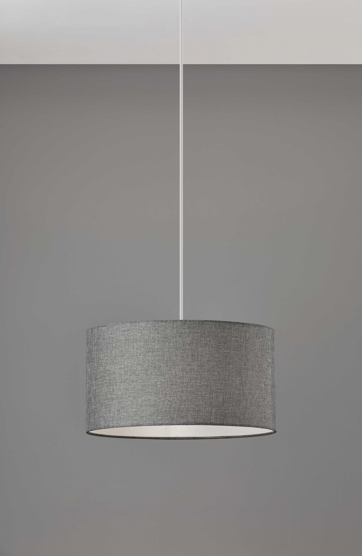 White Fabric Sleek Drum Pendant Lamp | Pendant Lamps | Modishstore - 3