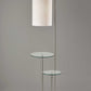 Lily Pad Glass Shelf Floor Lamp in Brushed Steel Metal By Homeroots | Floor Lamps | Modishstore