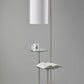 Lily Pad Glass Shelf Floor Lamp in Brushed Steel Metal By Homeroots | Floor Lamps | Modishstore - 2