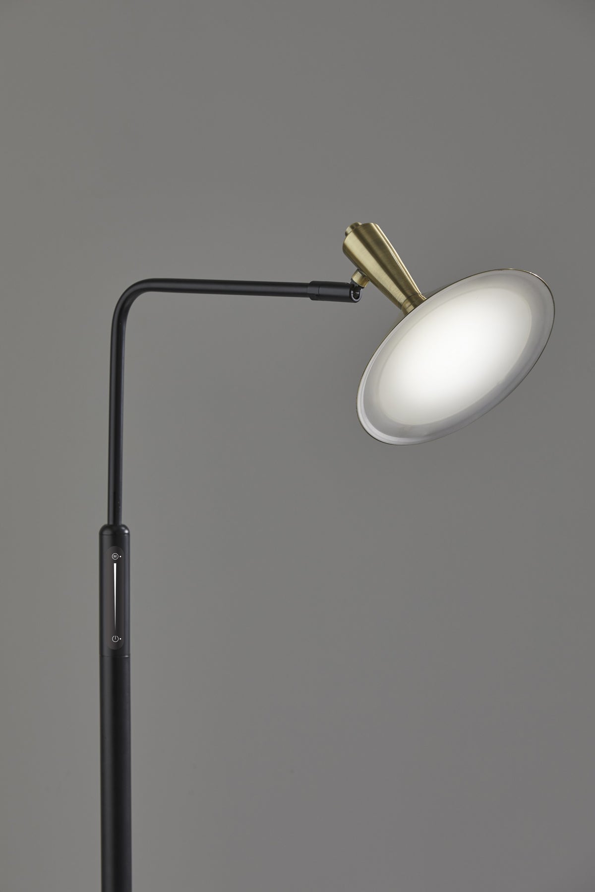 Adjustable Brass Spotlight LED Floor Lamp in Black Metal By Homeroots | Floor Lamps | Modishstore - 3