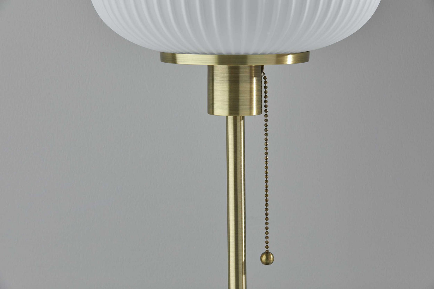 Antique Brass Striped Glass Glow Table Lamp By Homeroots | Table Lamps | Modishstore - 2