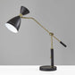 Brass Cinch Black Metal Adjustable Desk Lamp By Homeroots | Desk Lamps | Modishstore