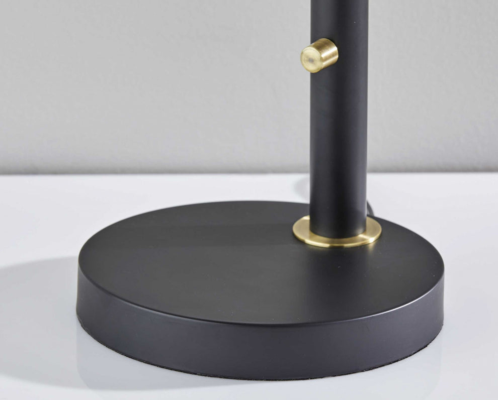 Brass Cinch Black Metal Adjustable Desk Lamp By Homeroots | Desk Lamps | Modishstore - 3