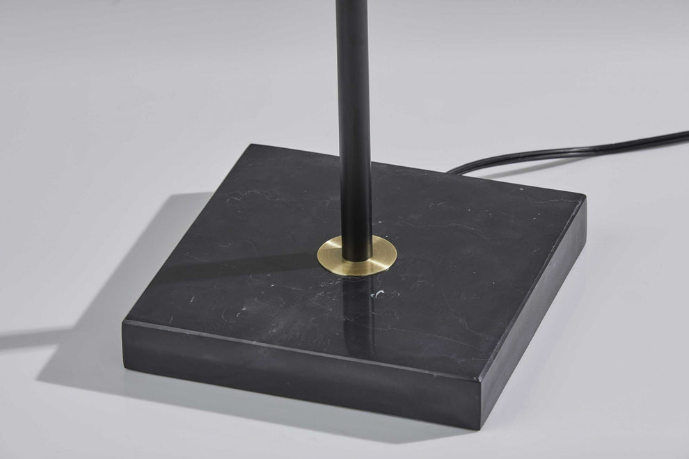 Sleek Torchiere Black Metal Frosted Alabaster Glass Shade By Homeroots | Floor Lamps | Modishstore - 2