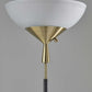 Sleek Torchiere Black Metal Frosted Alabaster Glass Shade By Homeroots | Floor Lamps | Modishstore - 3