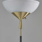 Sleek Torchiere Black Metal Frosted Alabaster Glass Shade By Homeroots | Floor Lamps | Modishstore - 3