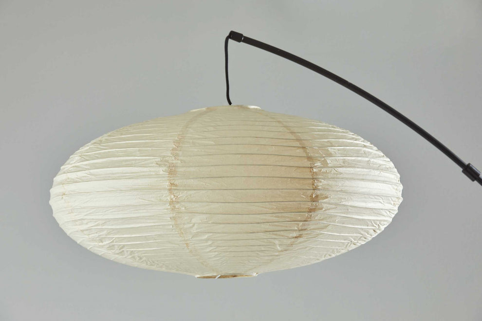 Paper Lantern Floor Lamp Black Metal Crescent Arm By Homeroots | Floor Lamps | Modishstore - 2