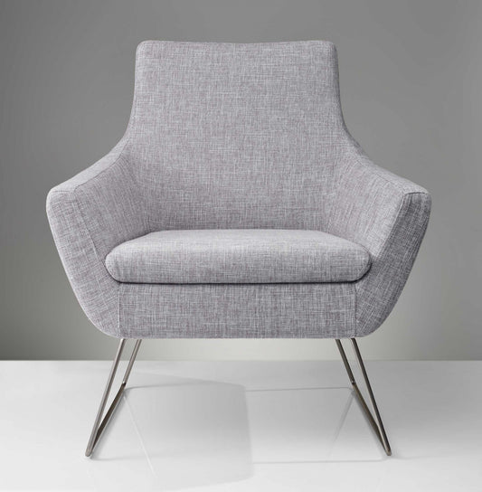 Pale Grey Upholstered Armchair By Homeroots | Accent Chairs | Modishstore