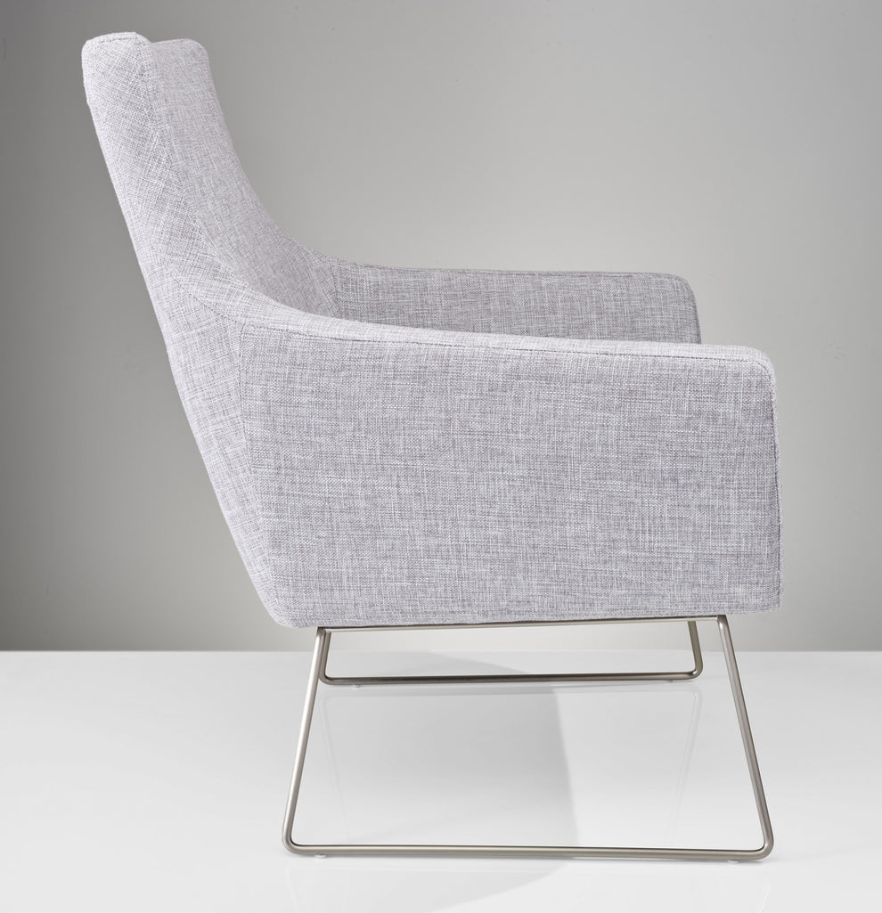 Pale Grey Upholstered Armchair By Homeroots | Accent Chairs | Modishstore - 3