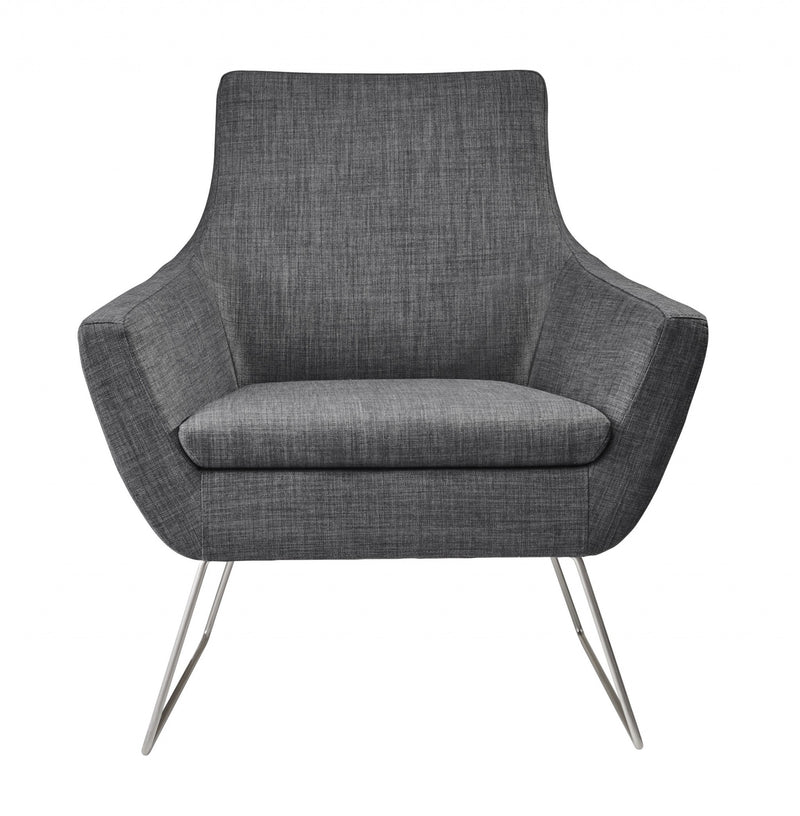 Dark Grey Upholstered Armchair By Homeroots | Armchairs | Modishstore