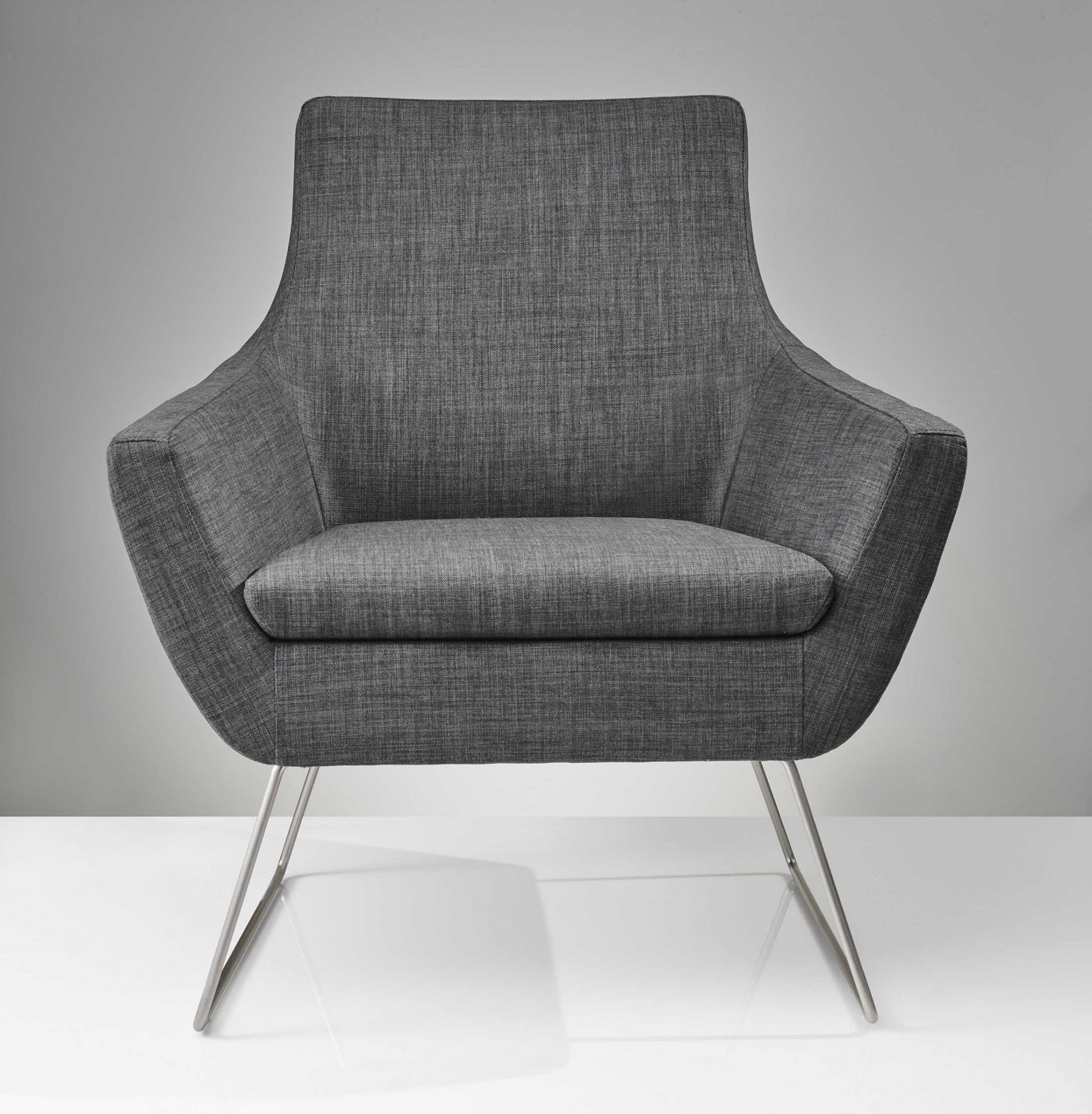 Dark Grey Upholstered Armchair By Homeroots | Armchairs | Modishstore - 7