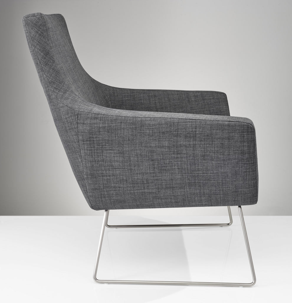 Dark Grey Upholstered Armchair By Homeroots | Armchairs | Modishstore - 8