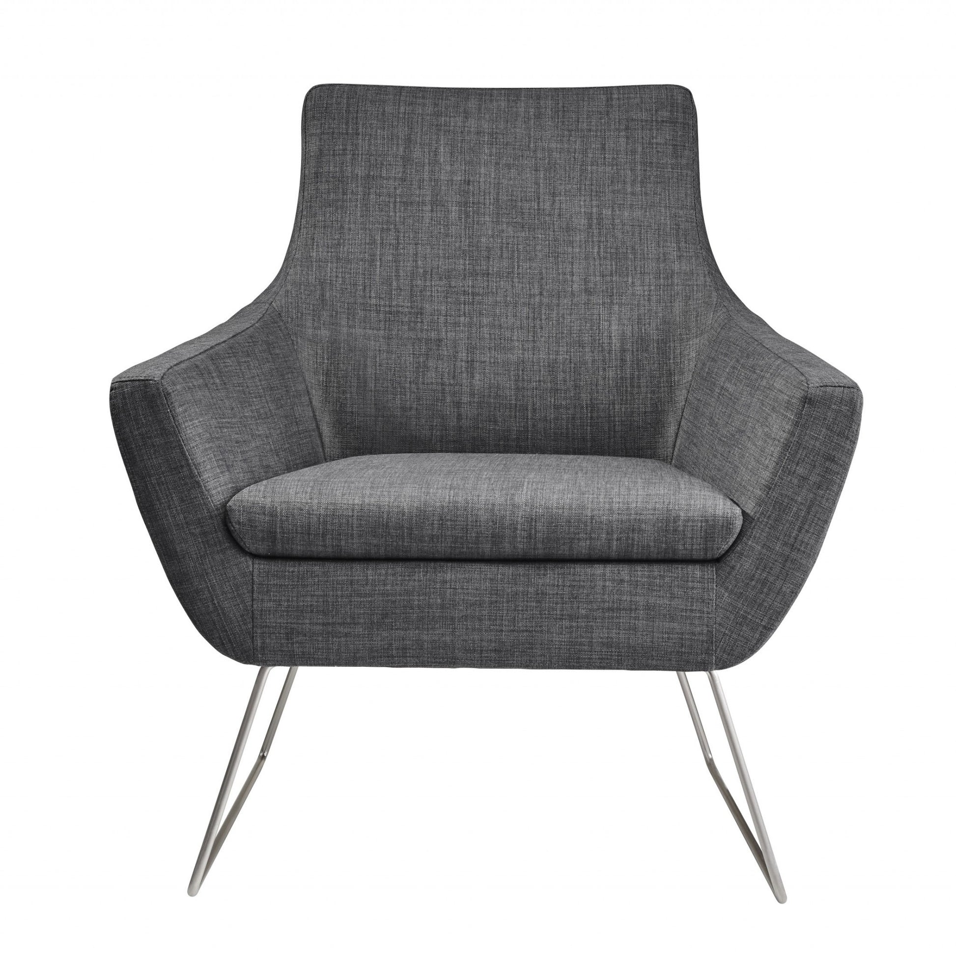 Dark Grey Upholstered Armchair By Homeroots | Armchairs | Modishstore - 2