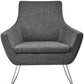 Dark Grey Upholstered Armchair By Homeroots | Armchairs | Modishstore - 5