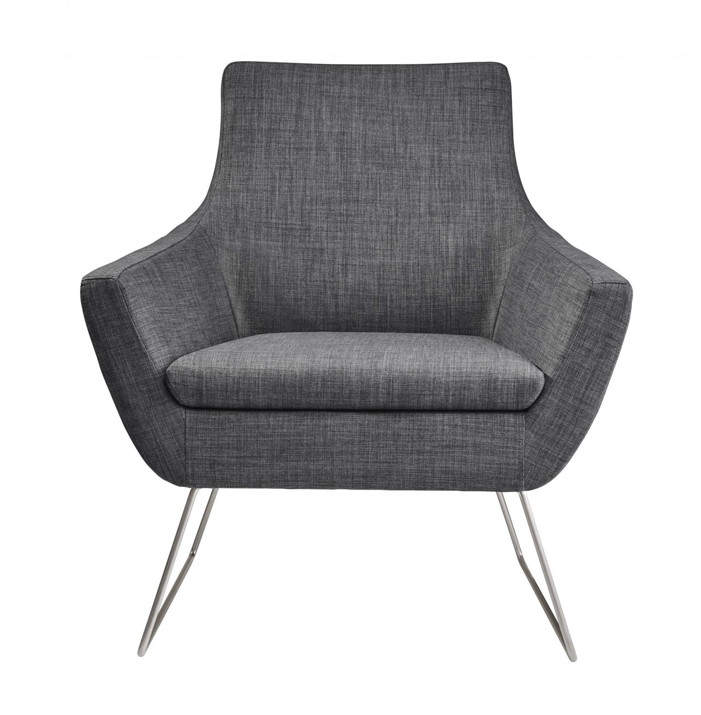 Dark Grey Upholstered Armchair By Homeroots | Armchairs | Modishstore - 6