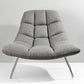 Light Grey Soft Textured Fabric and Brushed Steel Chair By Homeroots - 372931 | Accent Chairs | Modishstore