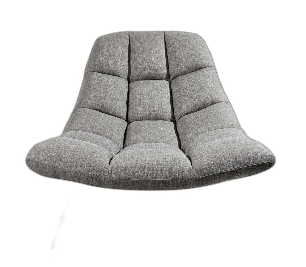 Light Grey Soft Textured Fabric and Brushed Steel Chair By Homeroots - 372931 | Accent Chairs | Modishstore - 4