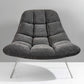 40" Gray And Silver Linen Tufted Butterfly Chair By Homeroots