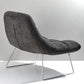 40" Gray And Silver Linen Tufted Butterfly Chair By Homeroots