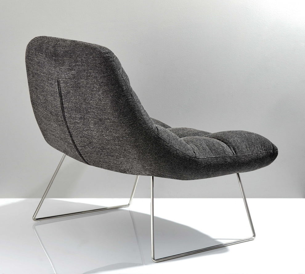 40" Gray And Silver Linen Tufted Butterfly Chair By Homeroots | Armchairs | Modishstore - 5