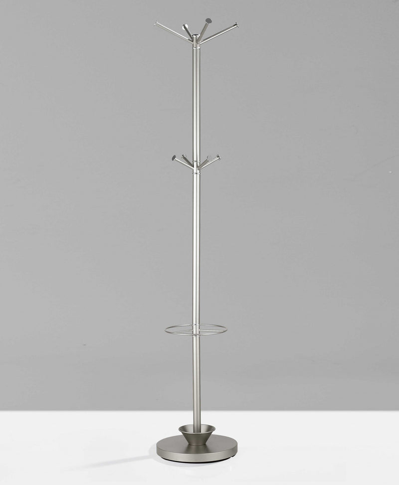 Champagne Powder Coated Steel Umbrella Stand Coat Rack By Homeroots | Coat Racks | Modishstore