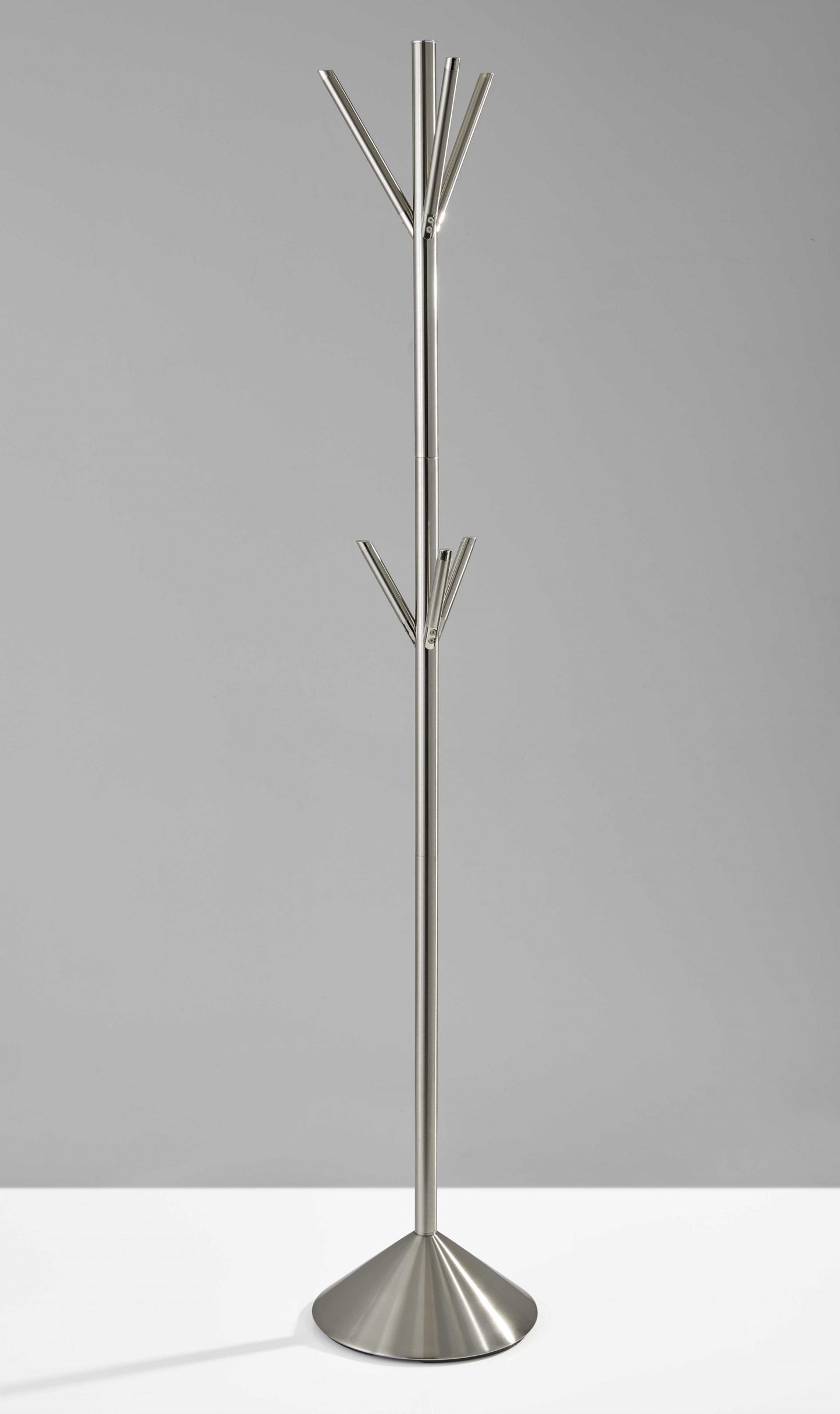 Brushed Steel Brushed steel pyramid Coat Rack By Homeroots | Coat Racks | Modishstore