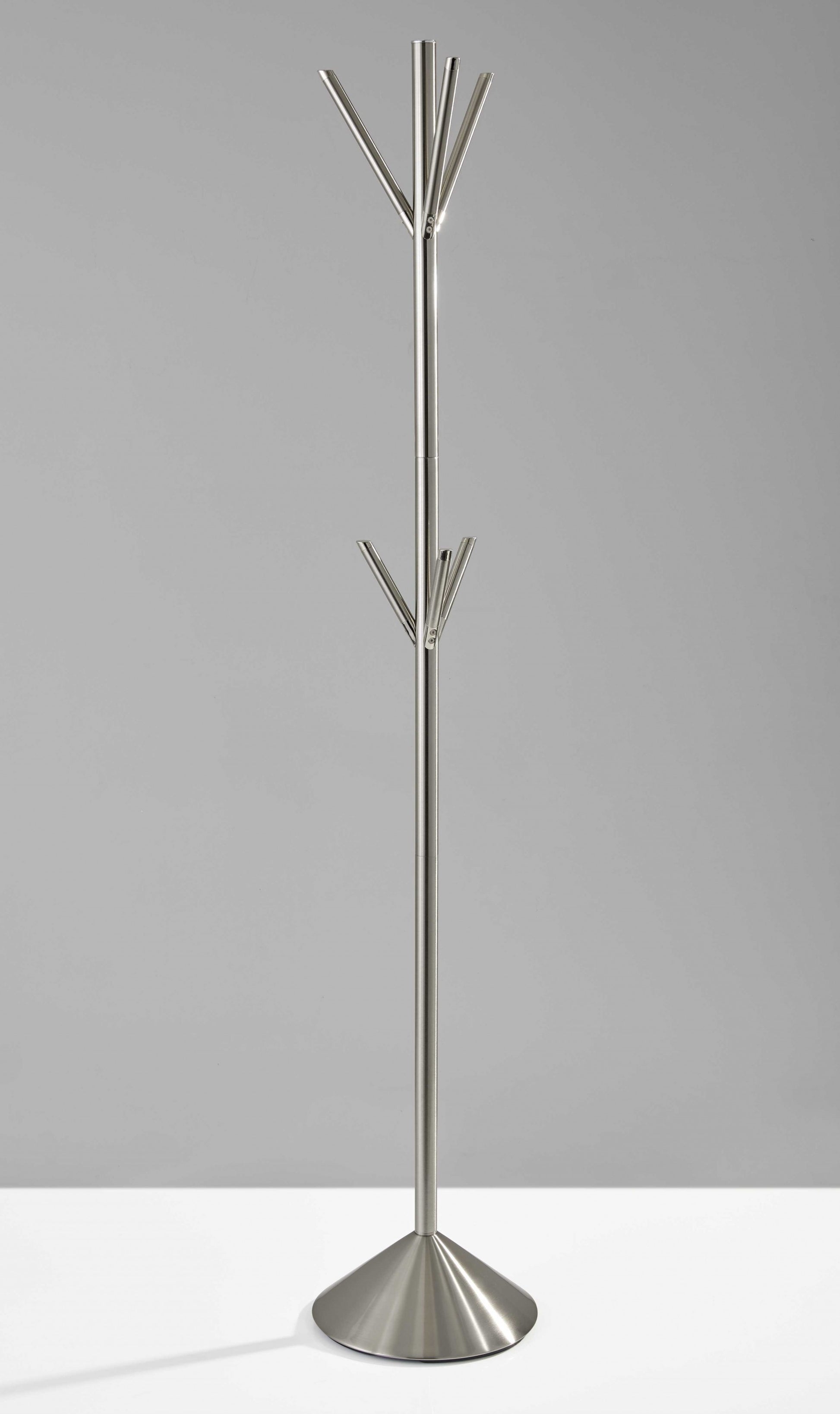 Brushed Steel Brushed steel pyramid Coat Rack By Homeroots | Coat Racks | Modishstore