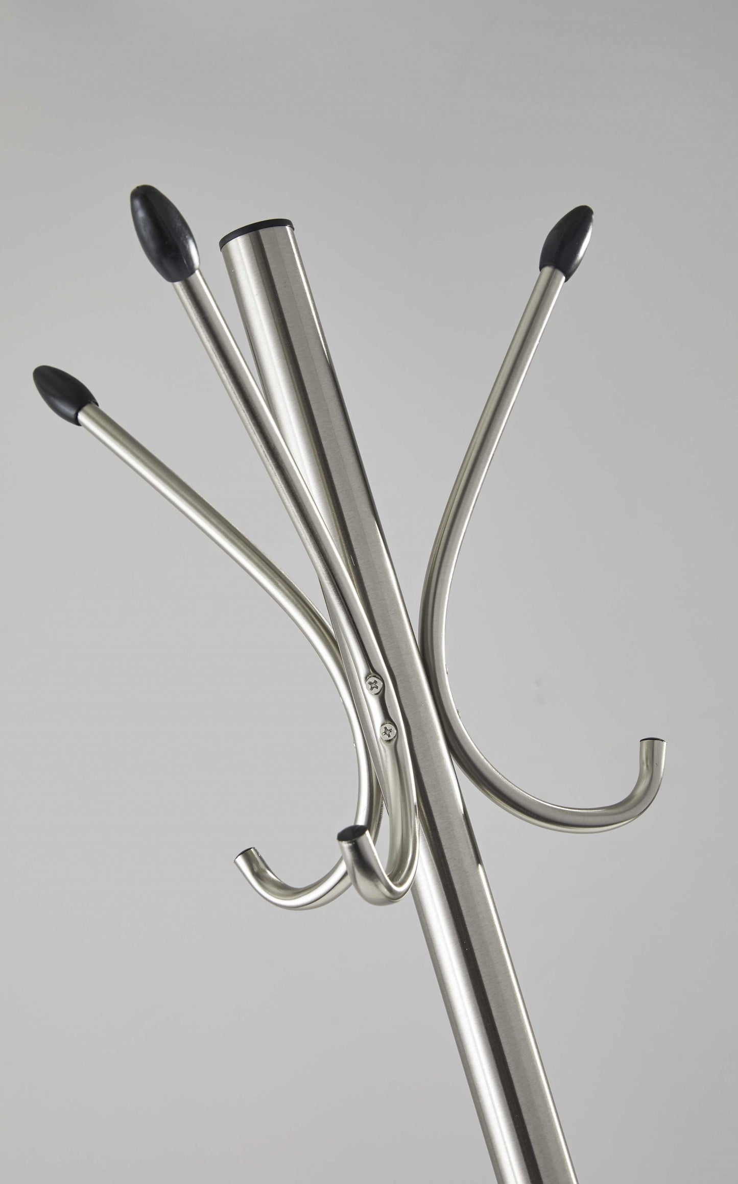 Brushed Steel Brushed Steel Stand Coat Rack By Homeroots | Coat Racks | Modishstore - 2