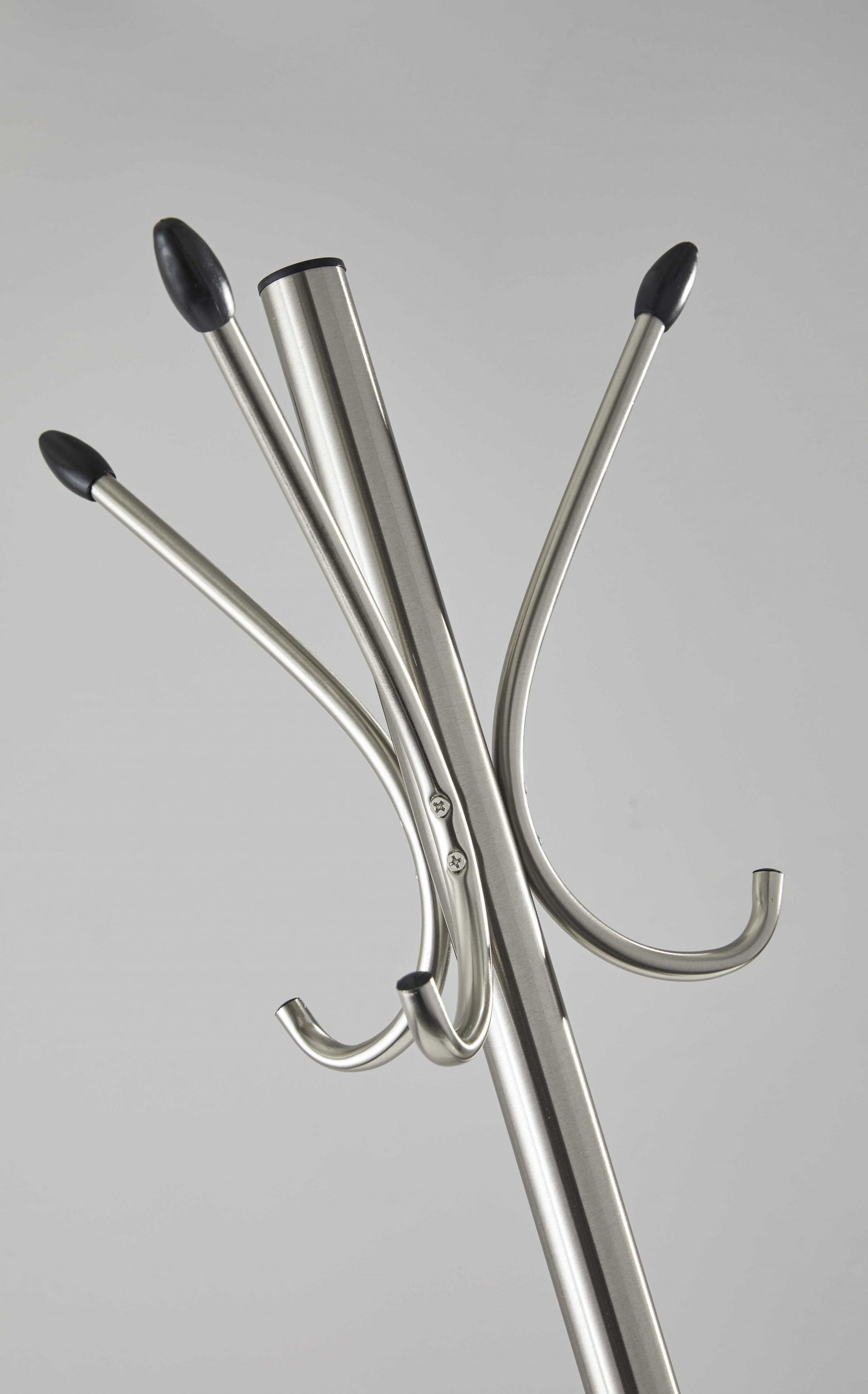Brushed Steel Brushed Steel Stand Coat Rack By Homeroots | Coat Racks | Modishstore - 2