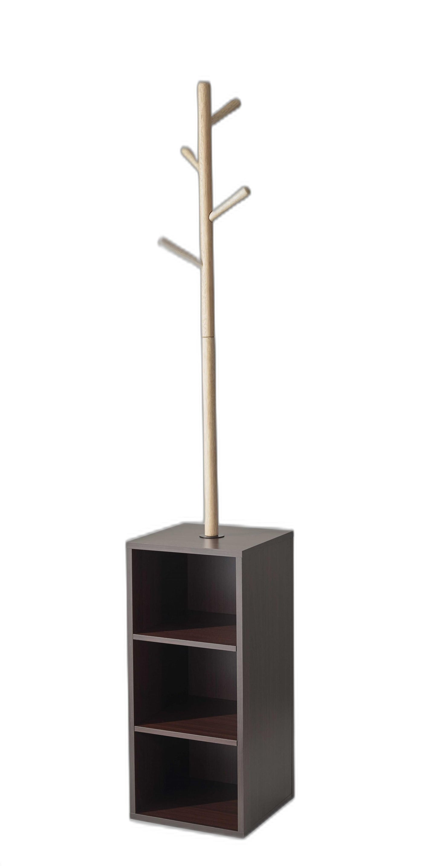 Walnut Walnut Storage Coat Rack By Homeroots | Coat Racks | Modishstore - 2