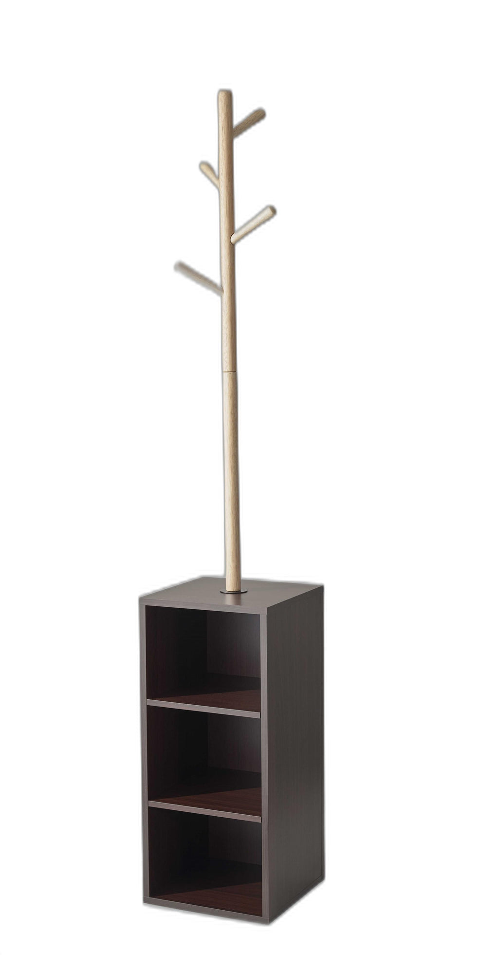 Walnut Walnut Storage Coat Rack By Homeroots | Coat Racks | Modishstore - 2