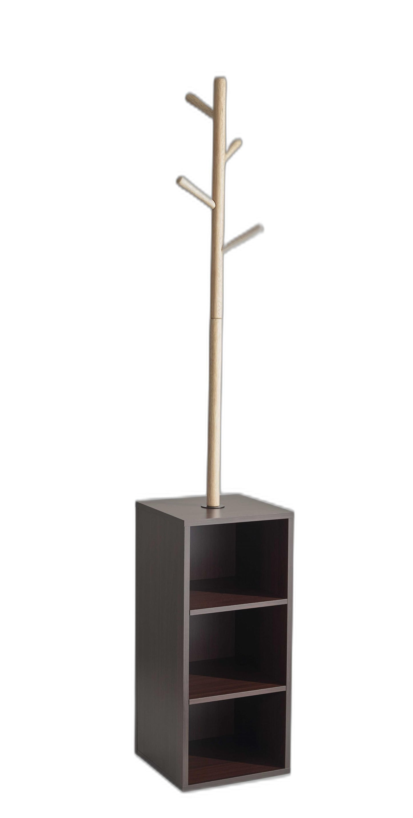 Walnut Walnut Storage Coat Rack By Homeroots | Coat Racks | Modishstore - 3
