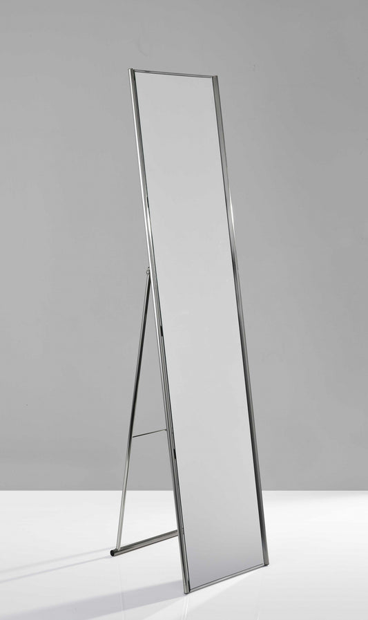 Brushed steel Floor Mirror By Homeroots | Mirrors | Modishstore