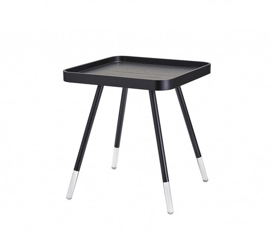 Contemporary Black Wood Grain Tray Top Side End Table By Homeroots | End Tables | Modishstore