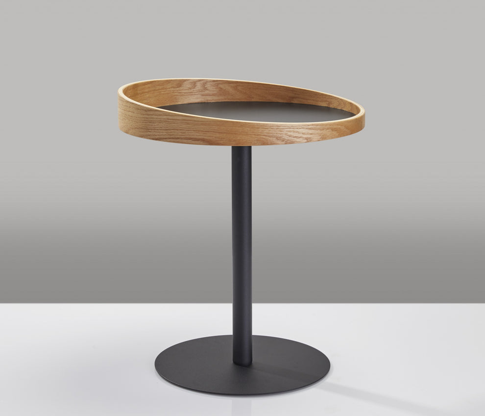 Black Mod Wood End or Side Table By Homeroots | Side Tables | Modishstore - 2