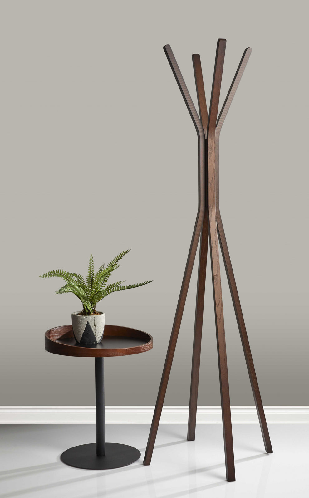Walnut Coat Rack By Homeroots | Coat Racks | Modishstore - 3