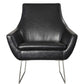 Distressed Black Faux Leather Armchair By Homeroots | Accent Chairs | Modishstore