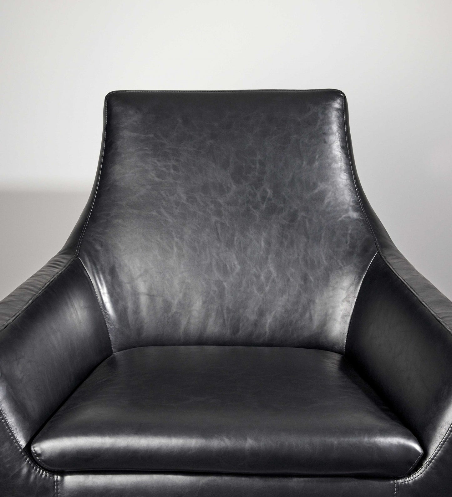 Distressed Black Faux Leather Armchair By Homeroots | Accent Chairs | Modishstore - 3