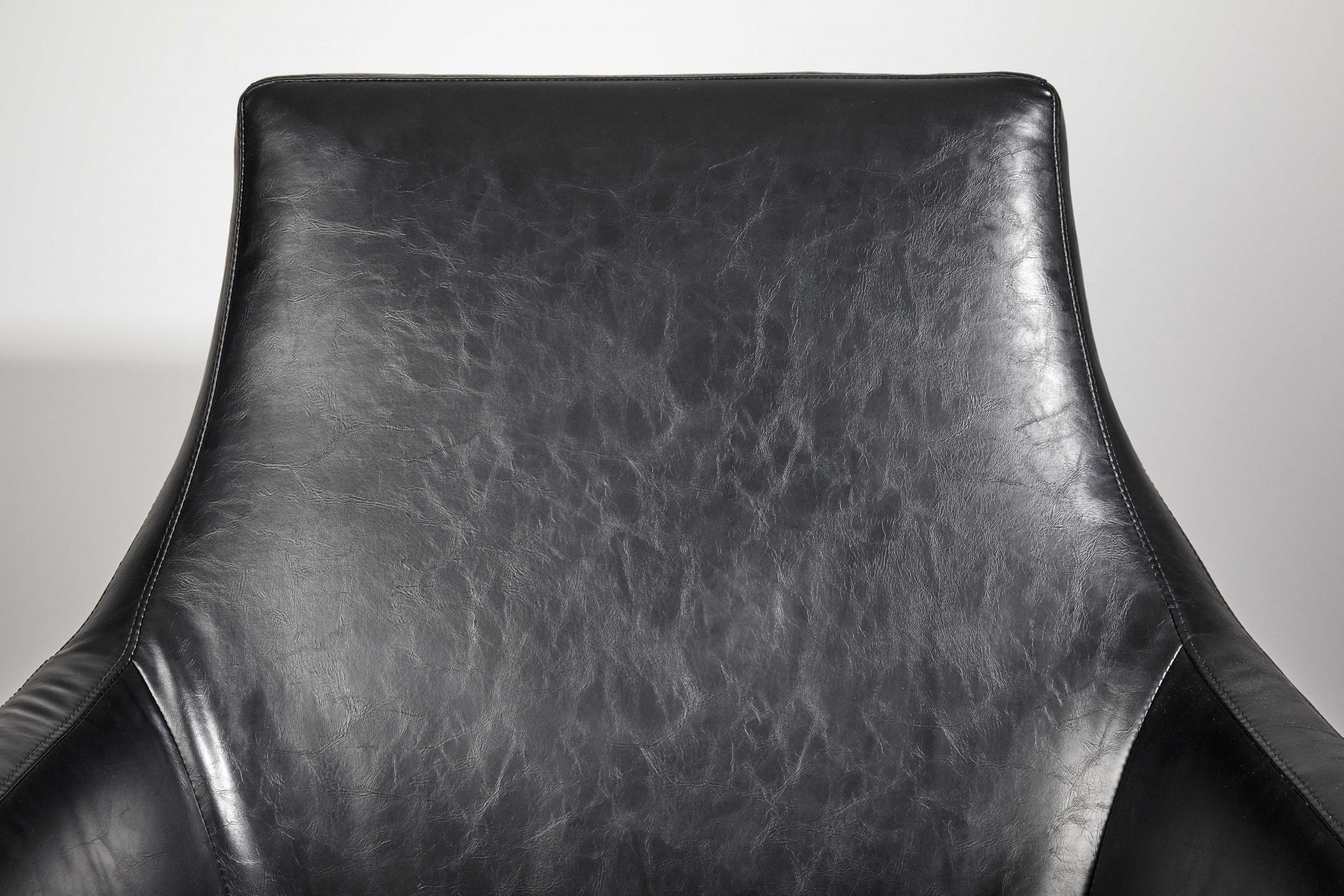 Distressed Black Faux Leather Armchair By Homeroots | Accent Chairs | Modishstore - 4