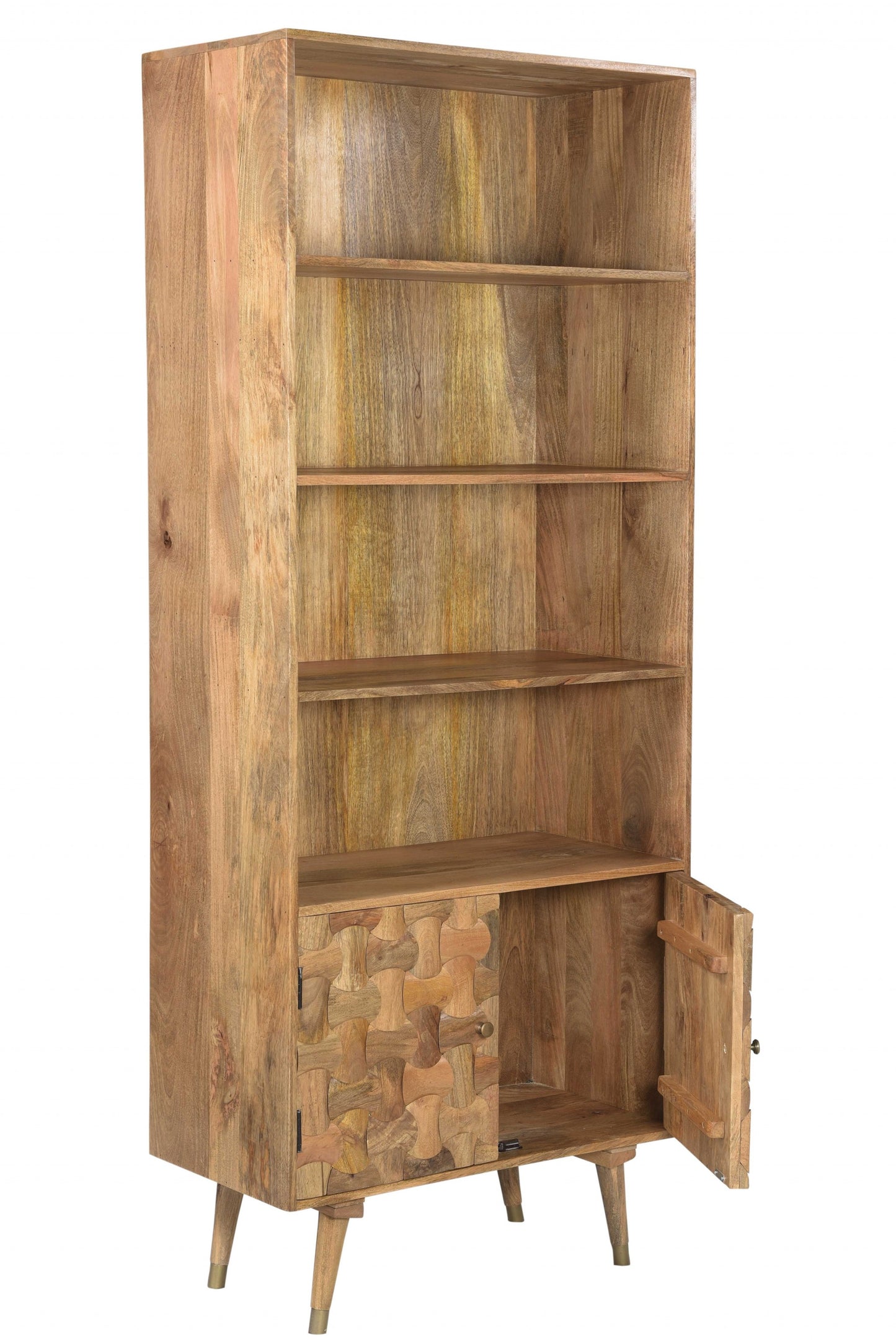 Honey Wood Small Bookshelf By Homeroots | Shelves & Shelving Units | Modishstore - 2