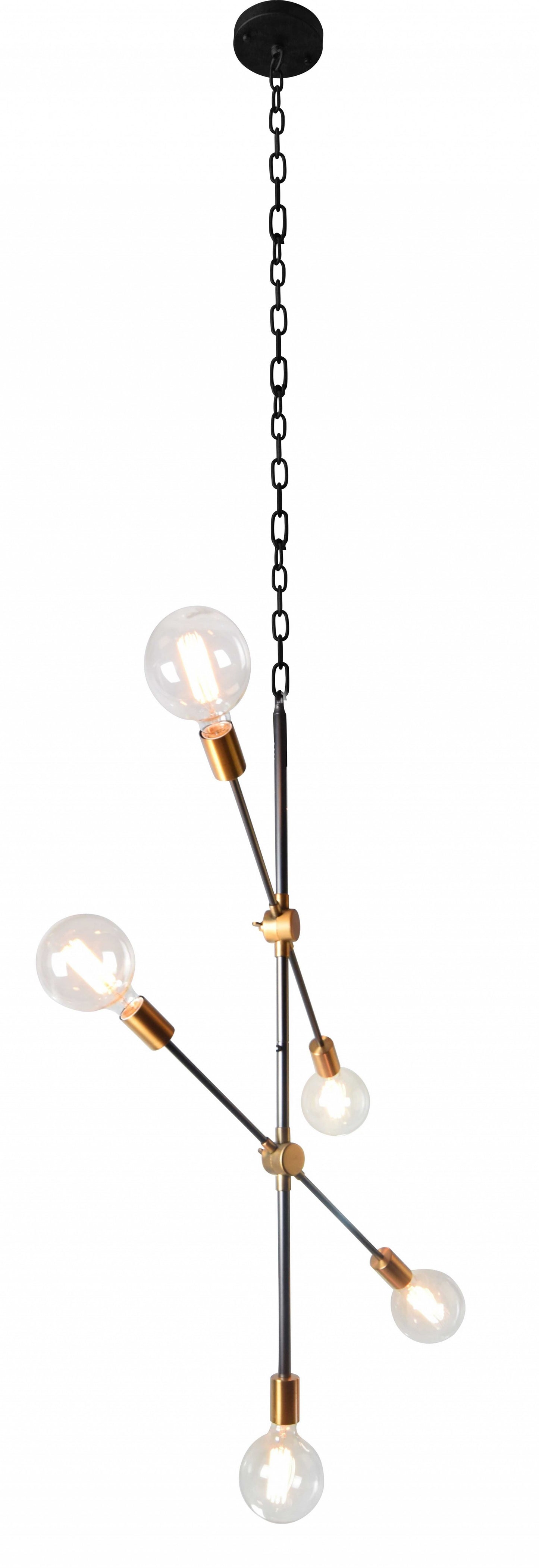 Black and Brass Baton Pendant Light By Homeroots | Pendant Lamps | Modishstore