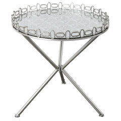 A&B Home Rosa Mirrored Tripod Accent Table