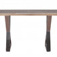 Teak and Chrome X Leg Console or Sofa Table By Homeroots | Desks | Modishstore - 3