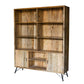Natural Tones Iron Wood Large Bookshelf By Homeroots | Shelves & Shelving Units | Modishstore - 2