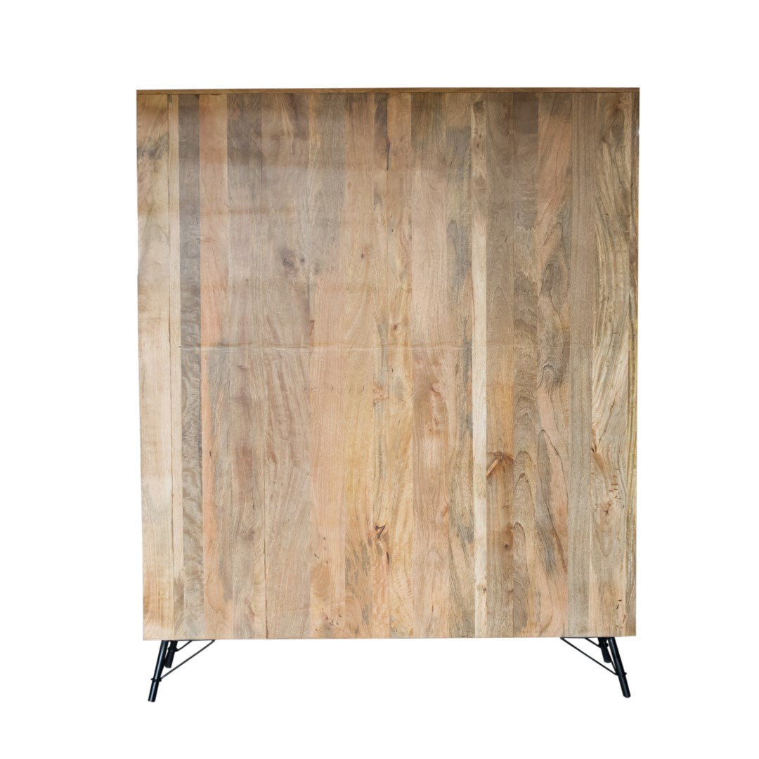 Natural Tones Iron Wood Large Bookshelf By Homeroots | Shelves & Shelving Units | Modishstore - 3
