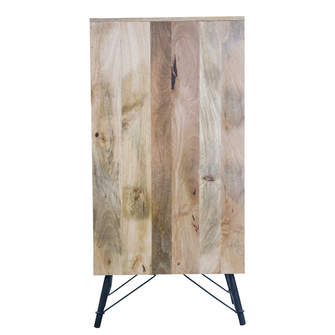 Natural Tones Mango Wood 5 Drawer Dresser By Homeroots | Dressers | Modishstore - 4