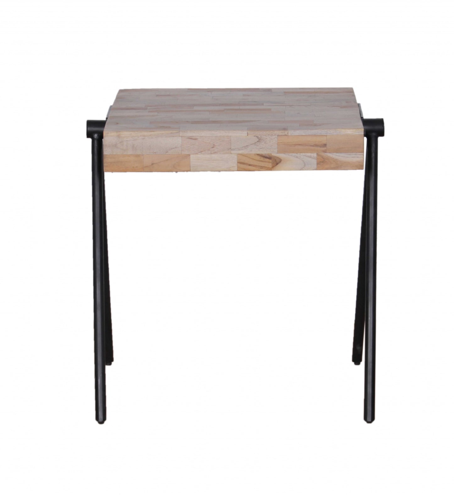 20" Modern Industrial Multi Grain Wood Side End Table By Homeroots | End Tables | Modishstore - 2
